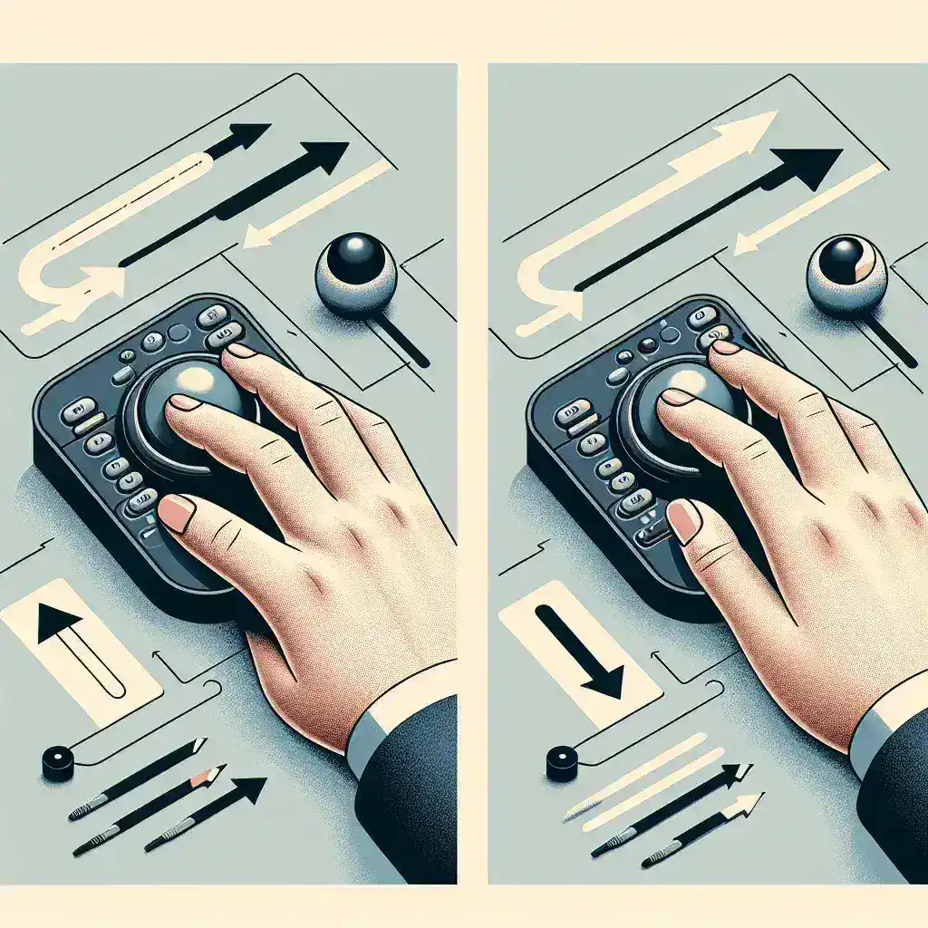 How do ergonomic trackballs with finger and thumb operation differ in usage?